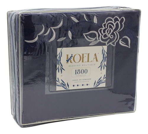 [KO-SAB-018] Juego De Sábanas Matrimonial 1800 Koela Suave Y Transpirable (Azul)