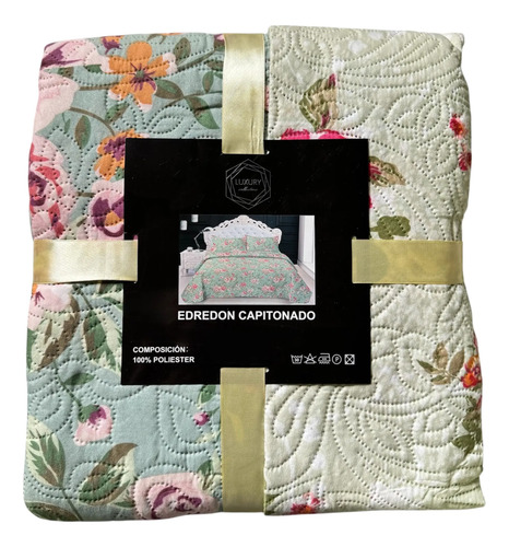 [KO-COB-152] Edredón Capitonado Queen Size Doble Vista  8 Lisa