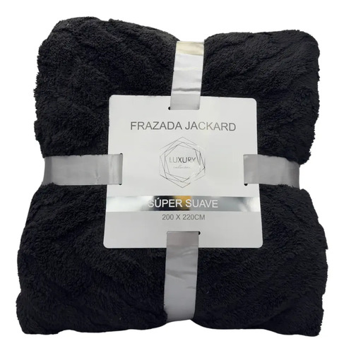 Cobija Frazada Calientita Ultra Suave Reverso Borrega 2x2.2m Color Negro Liso
