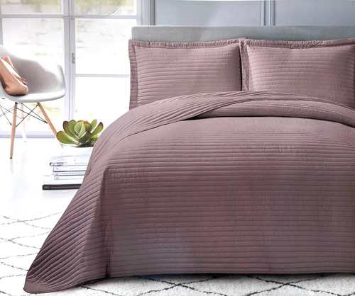 Edredón Ligero + Fundas Para Almohada Individual & King Size Café Mauve King Size