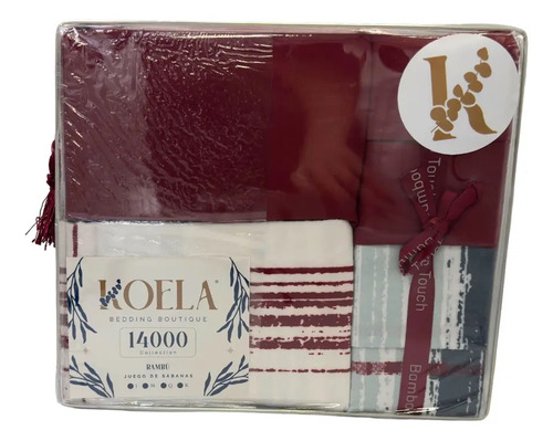 Juego De Sábanas Colección Bambú De Lujo Tamaño Matrimonial Color Bordó Diseño De La Tela Estampado