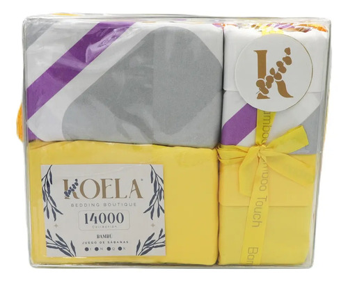 Juego De Sábanas Colección Bambú De Lujo Tamaño King Size Color Violeta Diseño De La Tela Estampado