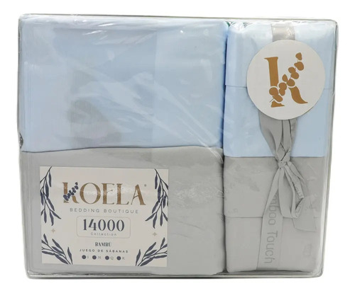 Juego De Sábanas Colección Bambú De Lujo Tamaño Matrimonial Color Azul Claro Diseño De La Tela Estampado