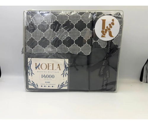 Juego De Sábanas Colección Bambú De Lujo Tamaño Matrimonial Color Negro Diseño De La Tela Estampado