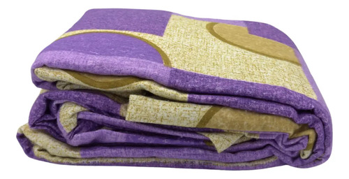 Juego De Sábanas Franela 100% Algodón Cálidas Individual Color Figuras Morado Liso