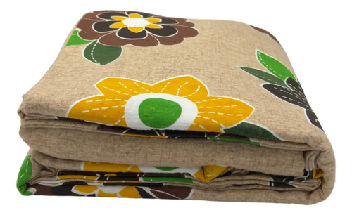 Juego De Sábanas Franela 100% Algodón Cálidas Individual Color Floreado Café