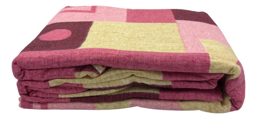 Juego De Sábanas Franela 100% Algodón Cálidas Matrimonial Color Figuras Rosa Liso