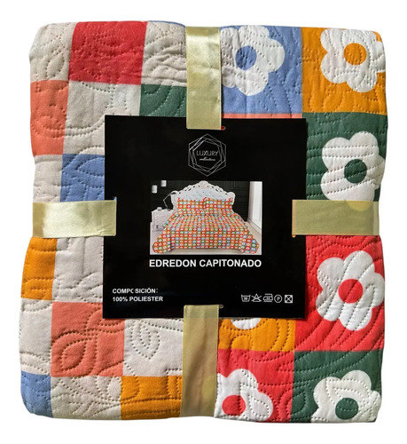 Edredón Capitonado Queen Size Doble Vista 5 Lisa