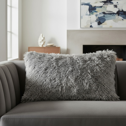 Almohada Pelo Alto Faux Fur Cómoda Y Ultra Suave Matrimonial