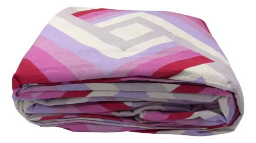 Juego De Sábanas Franela 100% Algodón Cálidas King Size Color Lineas Rosa Rayas