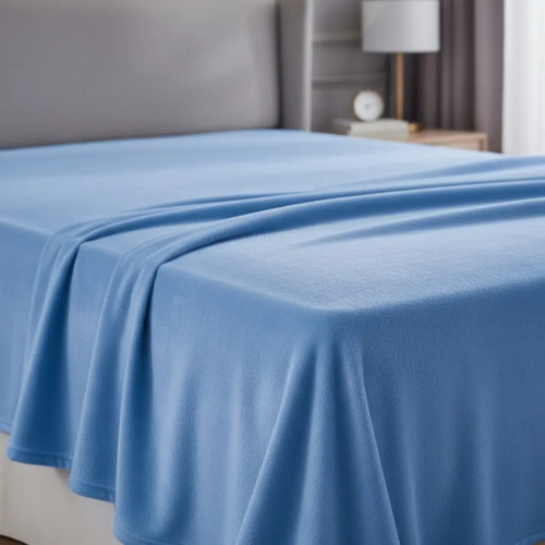Juego De Sábanas Tela Flannel Invernal Hoteleras Matrimonial Diseño De La Tela Azul Cielo