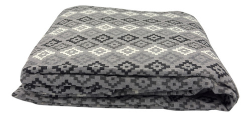 Juego De Sábanas Franela 100% Algodón Cálidas Matrimonial Color Rombo Gris Ajedrez