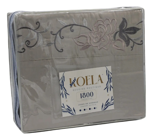 Juego De Sábanas King Size 1800 Koela Suaves Y Transpirables Color Gris Oscuro Diseño De La Tela Liso