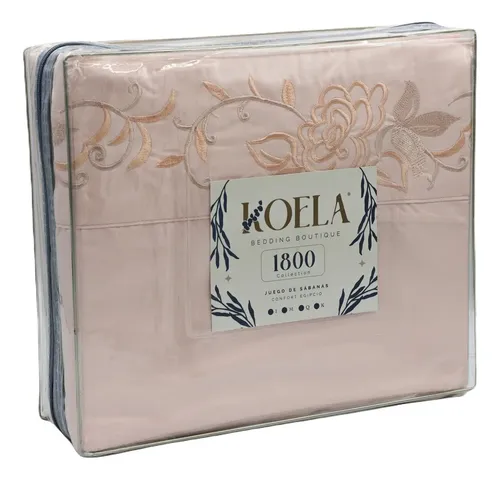 Juego De Sábanas King Size 1800 Koela Suaves Y Transpirables Color Rosa Claro Diseño De La Tela Liso