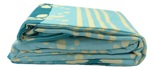 [KO-FRA-216] Juego De Sábanas Franela 100% Algodón Cálidas Matrimonial Color Tropical Azul Agua Rayas