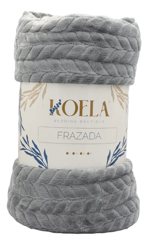[KO-COB-059] Combo: 2 Cobijas Braid Ultra Suaves Matrimonial Koela (Gris)
