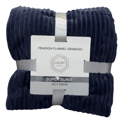Frazada Flannel Grabado Manta Surcos Súper Suave 2.2x2.4m