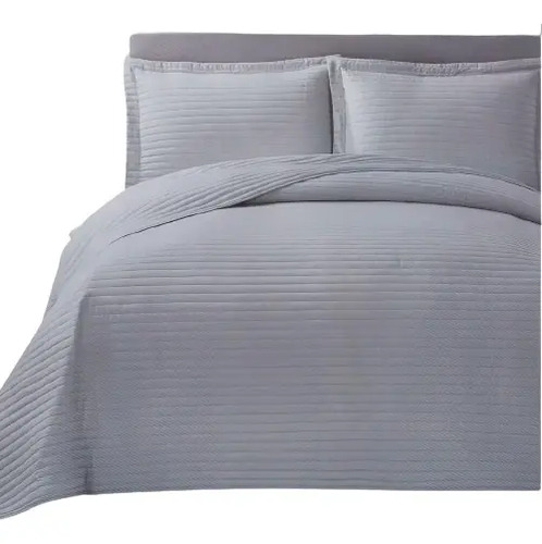 [KO-COB-093] Edredón Ligero + 1 Funda De Almohada Individual (180x240cm) (Gris)