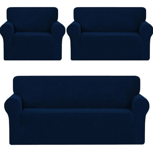 [KO-OTR-001] Combo: 2 Set De 3 Pzas Cubresala Elástico Ajustable A Elegir (Azul)